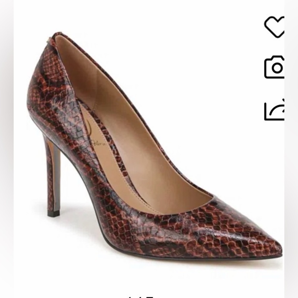Sam Edelman Brown Snakeskin Pointed Toe Pumps